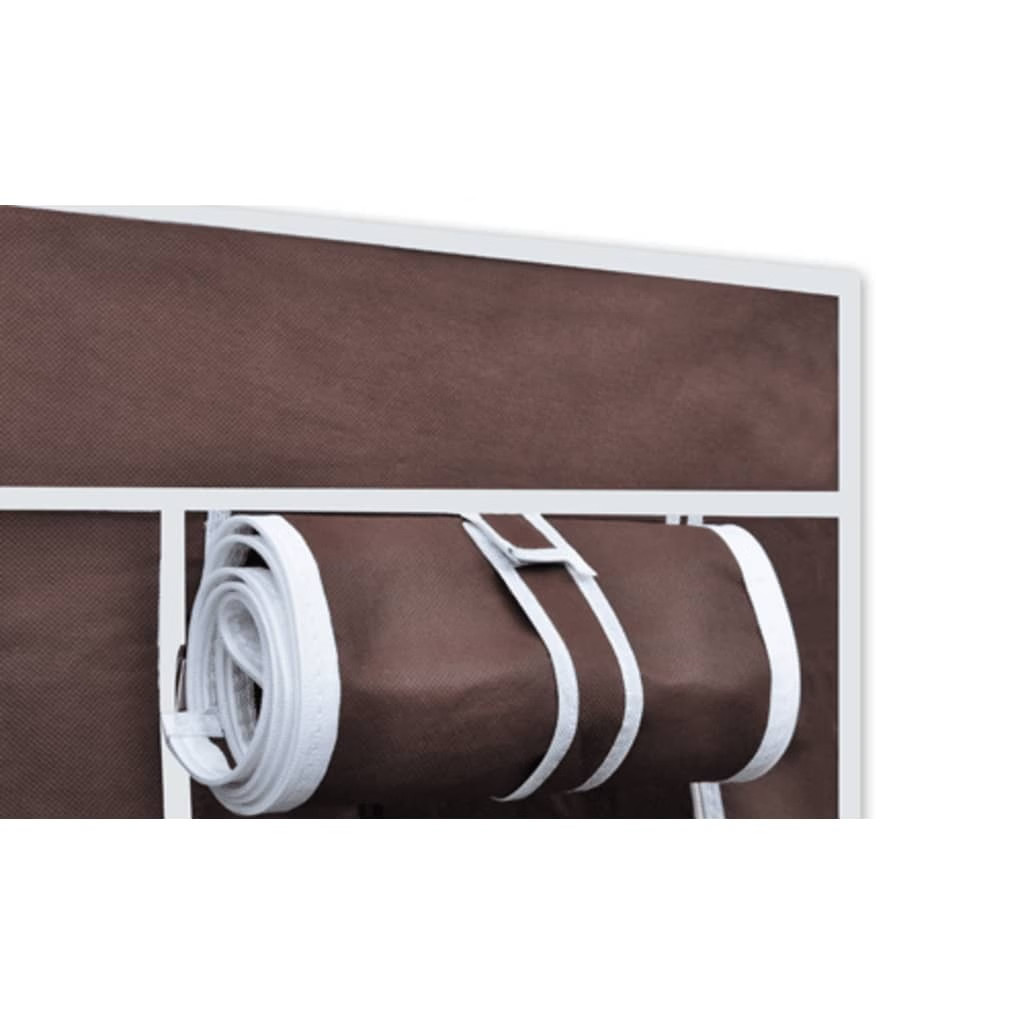Folding Wardrobe Brown Polypropylene fabric, Steel tubes Medium