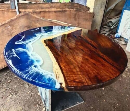 24″ Epoxy Resin River Table Top , Epoxy Coffee Table Top , Home Decor