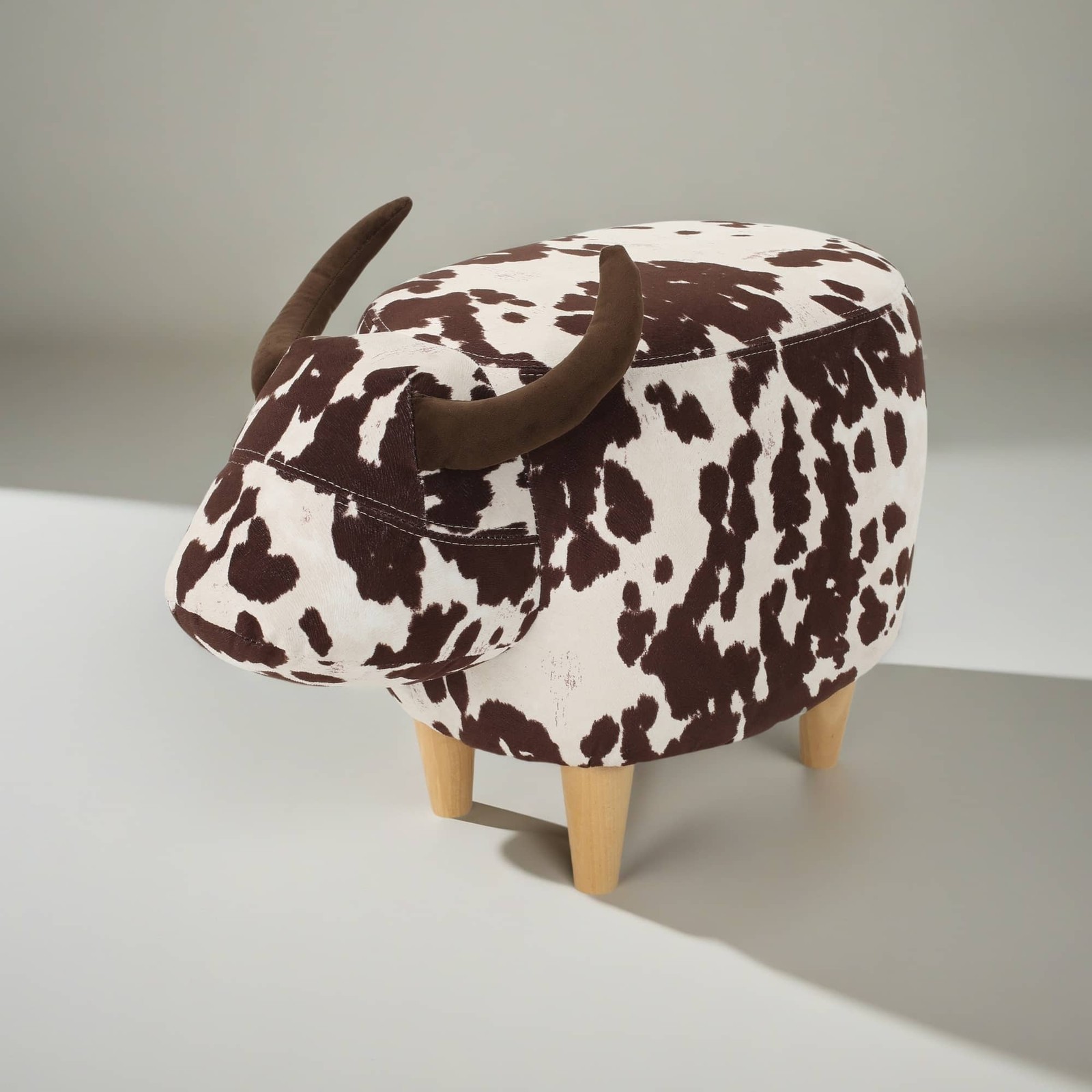Modern Cow-Shaped Animal Ottoman/Footstool, Accent Stool Home Decor for Bedroom