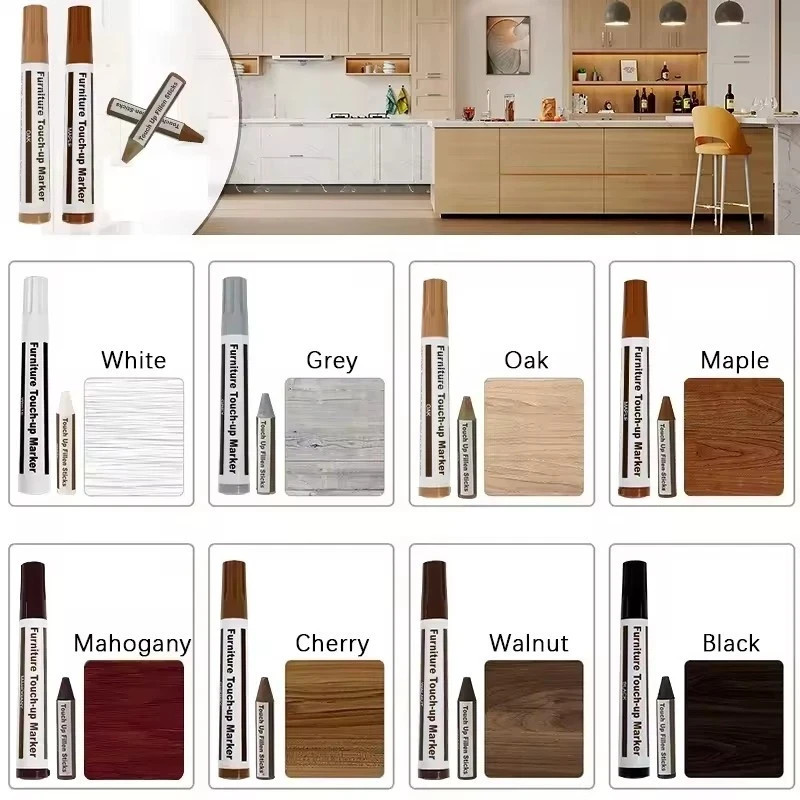 Furniture repair Touch Up Marker Kit 6/ 10Pcs Wood Scratch Repair Fillers Fixer
