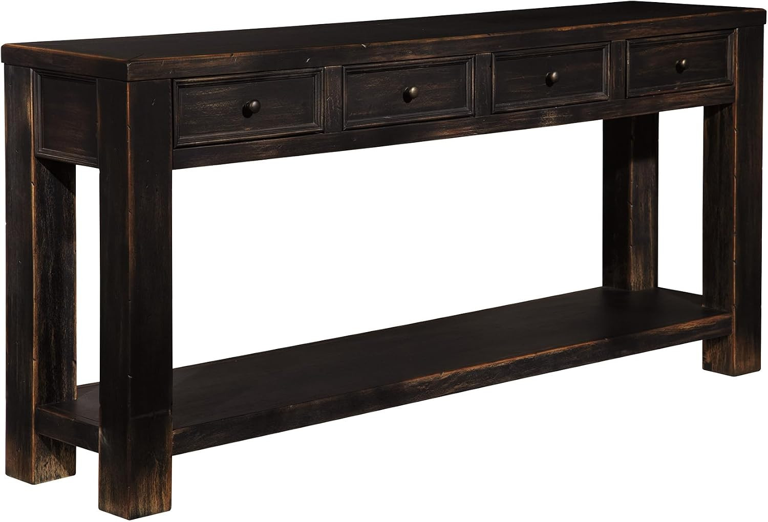 Signature Design by Ashley Gavelston Sofa Table, Couch Table with Drawers & Shel