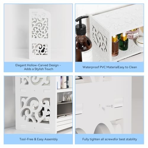 Desk Shelf for Top of Desk – Adjustable Desktop Organizer White – Patterned