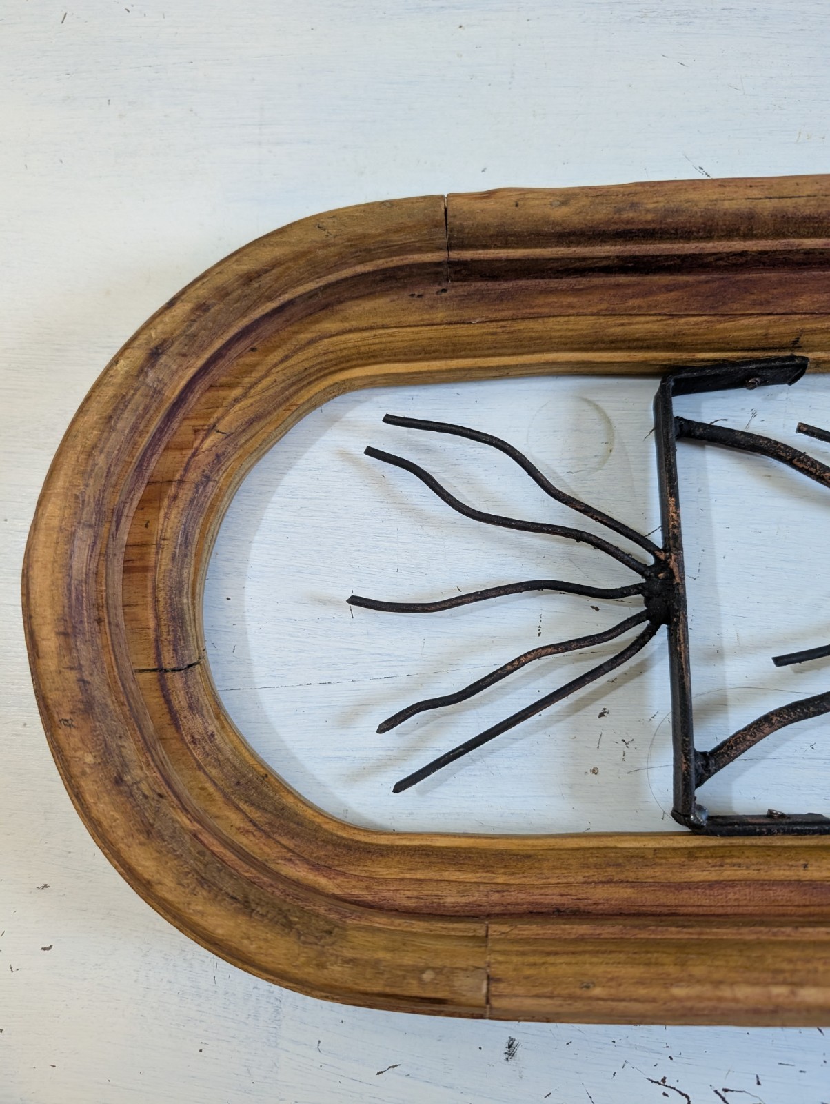 NOS Wood And Iron Art Deco Tree Wall Hanging Display Shelf 29.5″X9.5″X5.75″