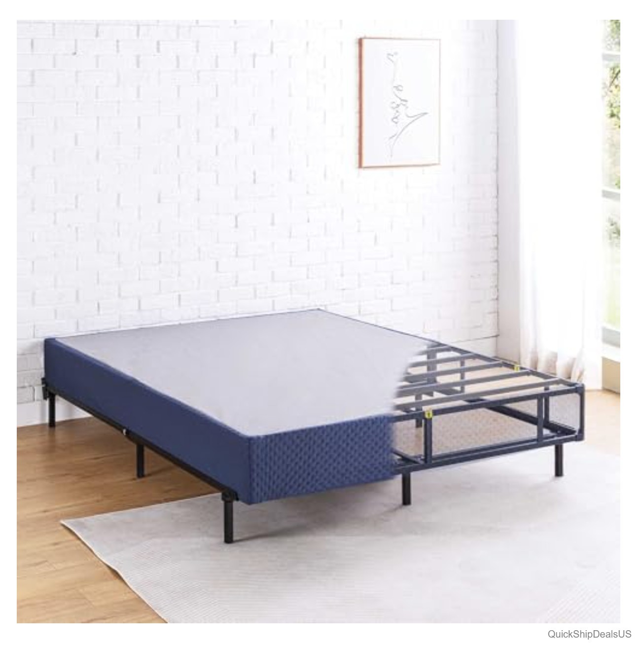 Full Box Spring 9 Inch Heavy Duty Steel Slat Support for Standard Bed Frame