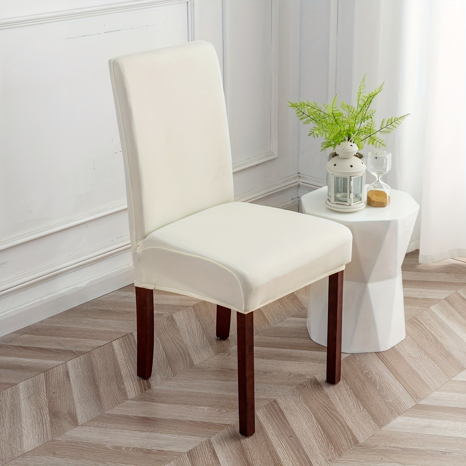 4/6 pieces of elastic milk silk chair cover decorative protectors for restaurant