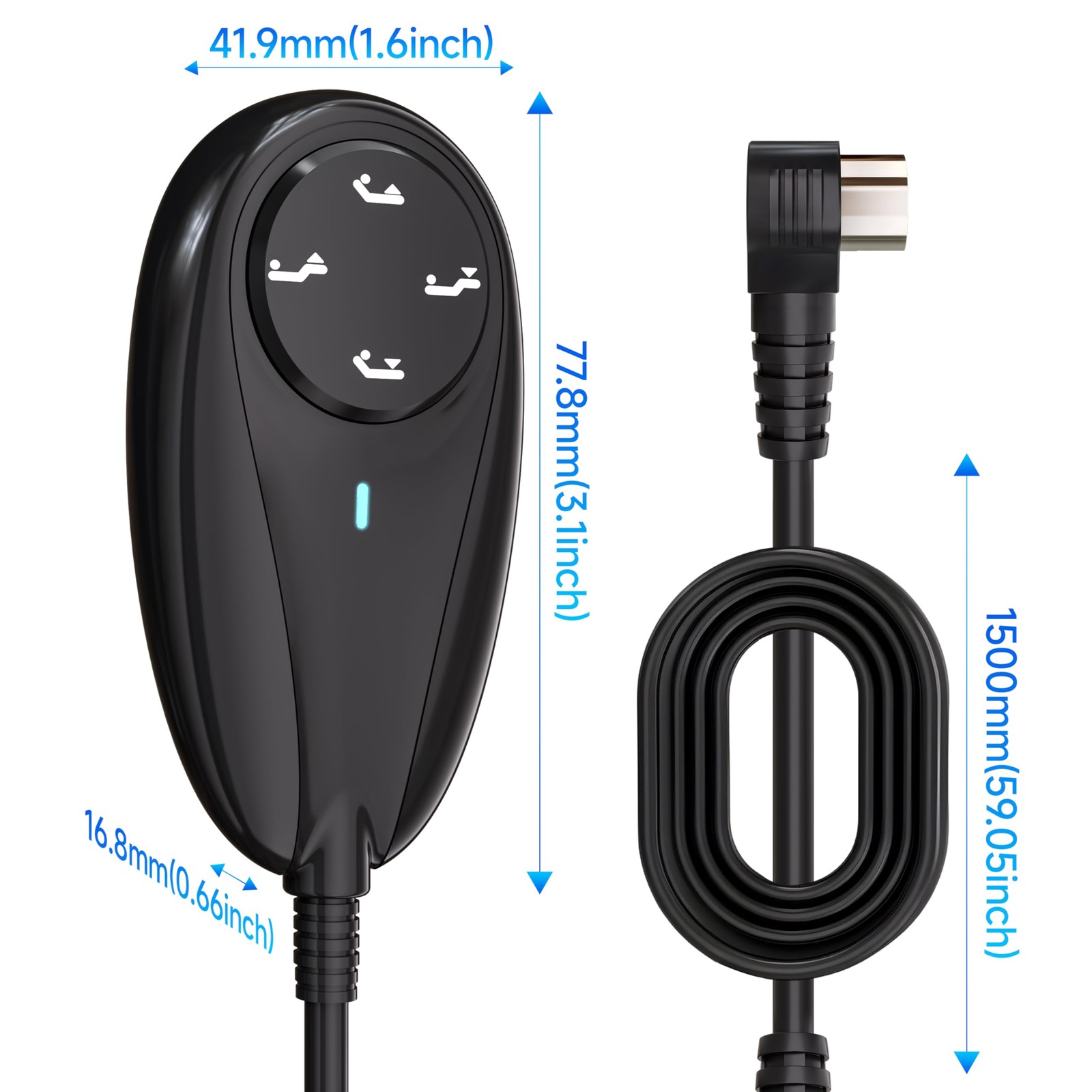 4 Button Adjustable Bed Remote 5 Pin Wired Control Replacement HS.12.04.01