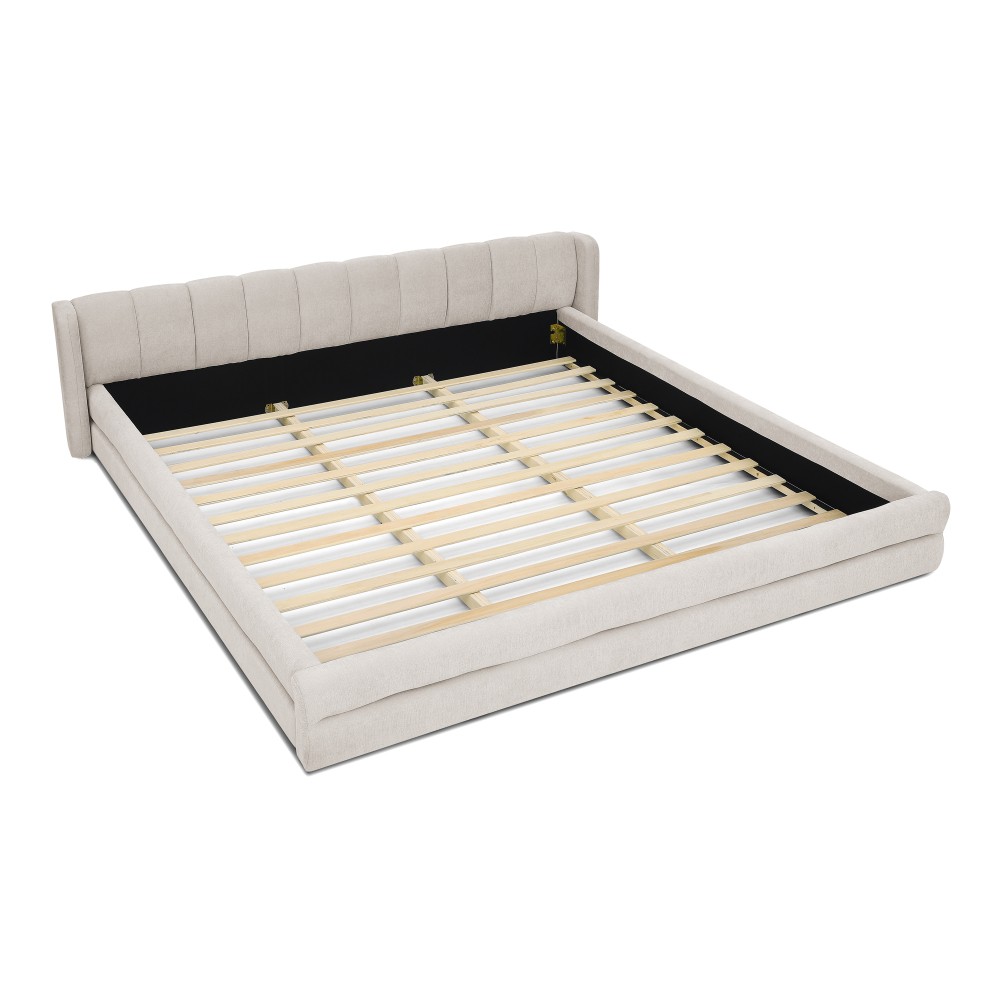 King Size Upholstered Bed Frame with Thick Fabric comfortable upholstered
