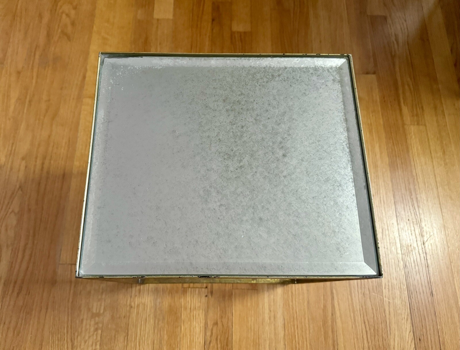 Maison Style Nesting Tables Patinated Gold Iron Antiqued Mirror Tops MCM