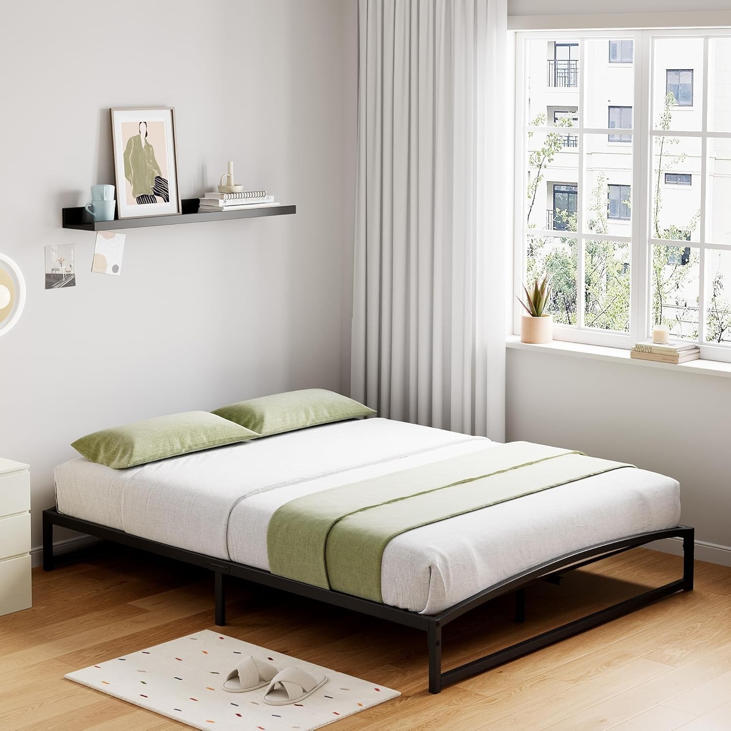 Upgraded 10-inch King Size Platform Bed Frame Heavy Duty Sturdy Metal 1000lbs