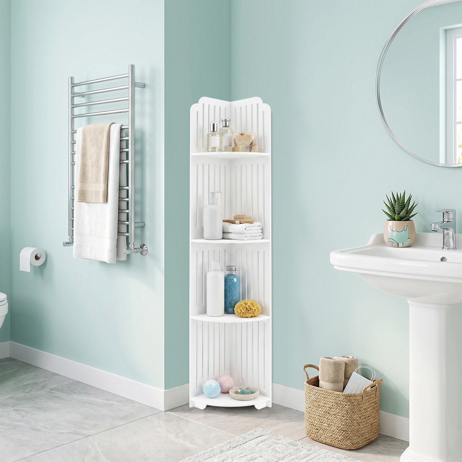 Corner Shelf Stand, Storage Organizer Great for Bathroom, Waterproof Stand