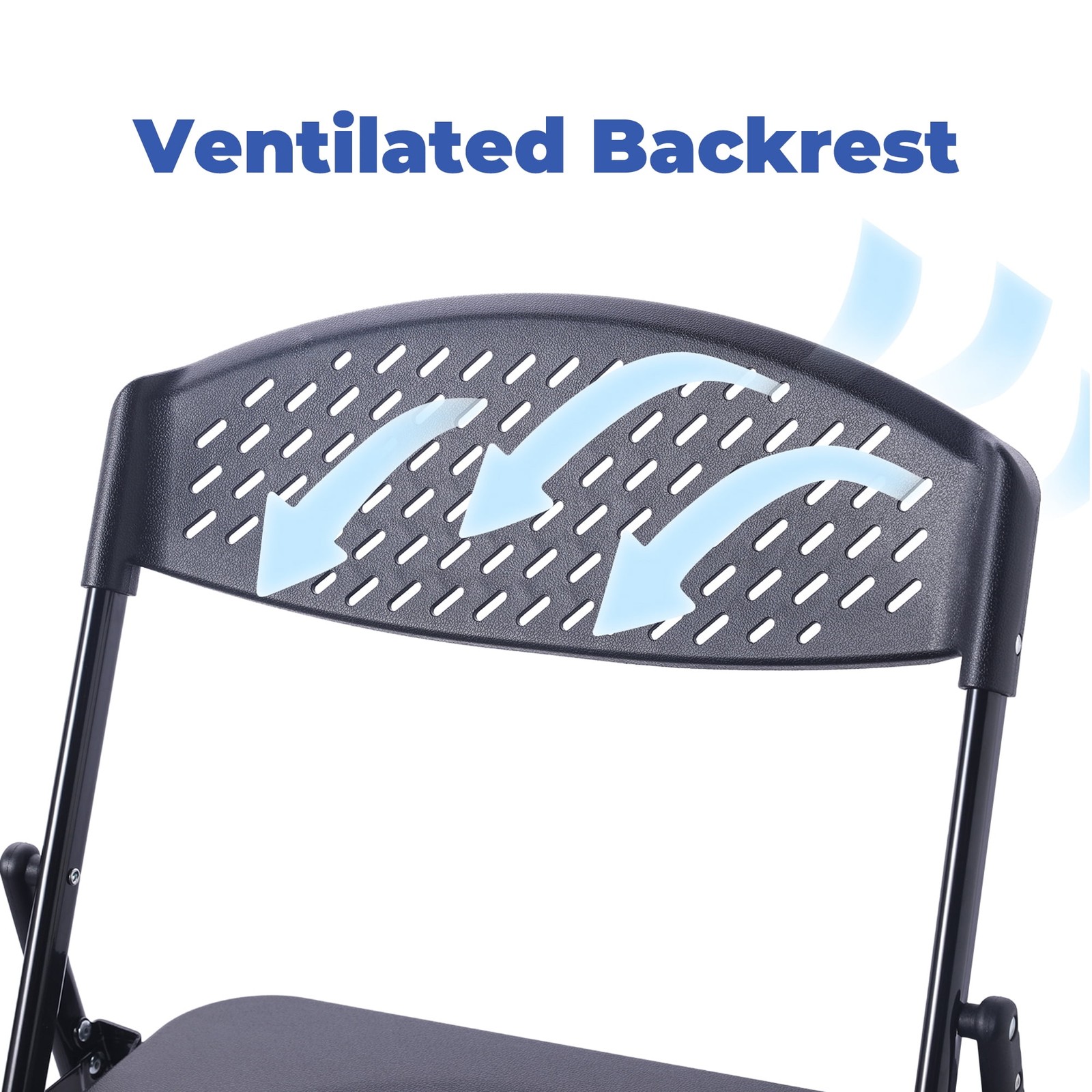 bulk Steel Frame Light-Weight Compact Plastic Folding Chairs,Black (Set of 10)