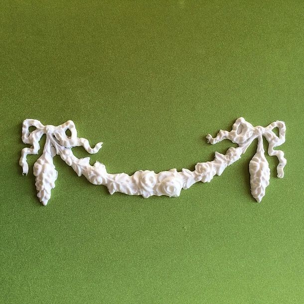 Shabby Chic Carved Swag White Fancy Rose DIY Architectural Furniture Applique