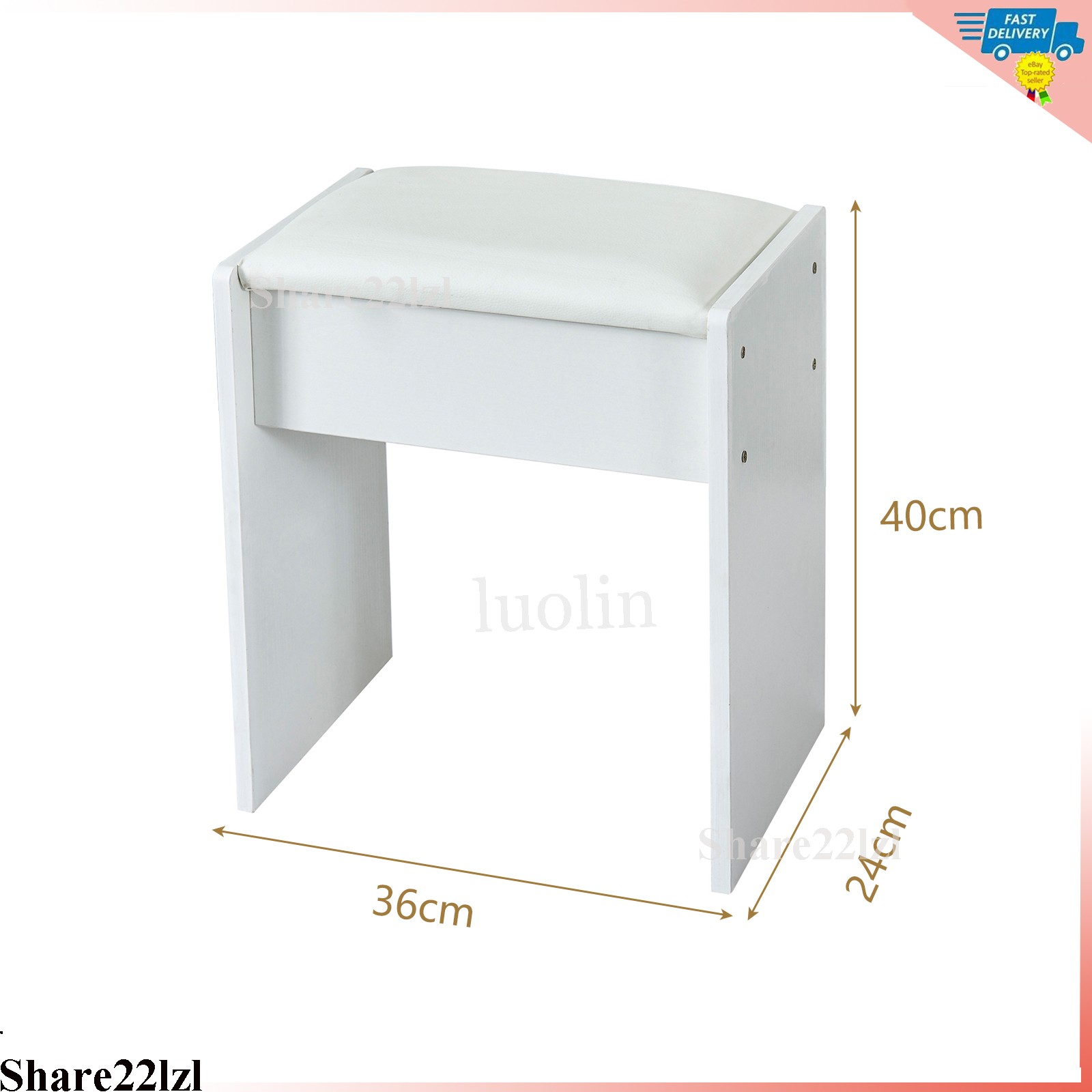 7 Drawers Vanity Desk Stool Set with LED Lighted Mirror for Bedroom Makeup Dress