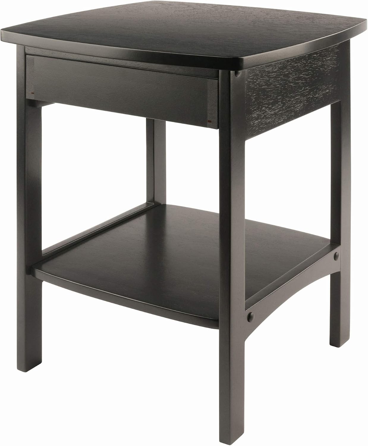 Winsome Wood Claire Accent Table Black Nightstand Storage Bedroom