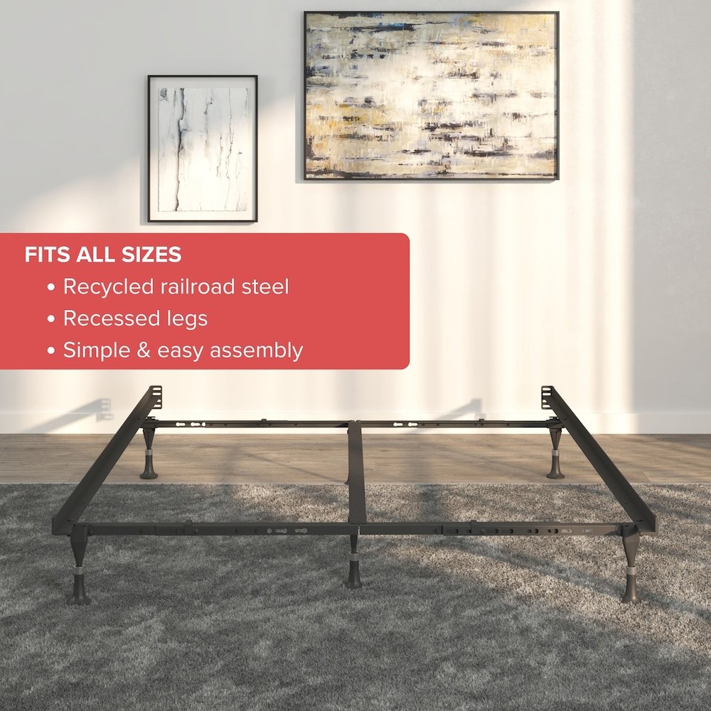 Lev-R-Lock -Bed Frame with Rollers -Twin/Full/Queen/California King/Eastern…