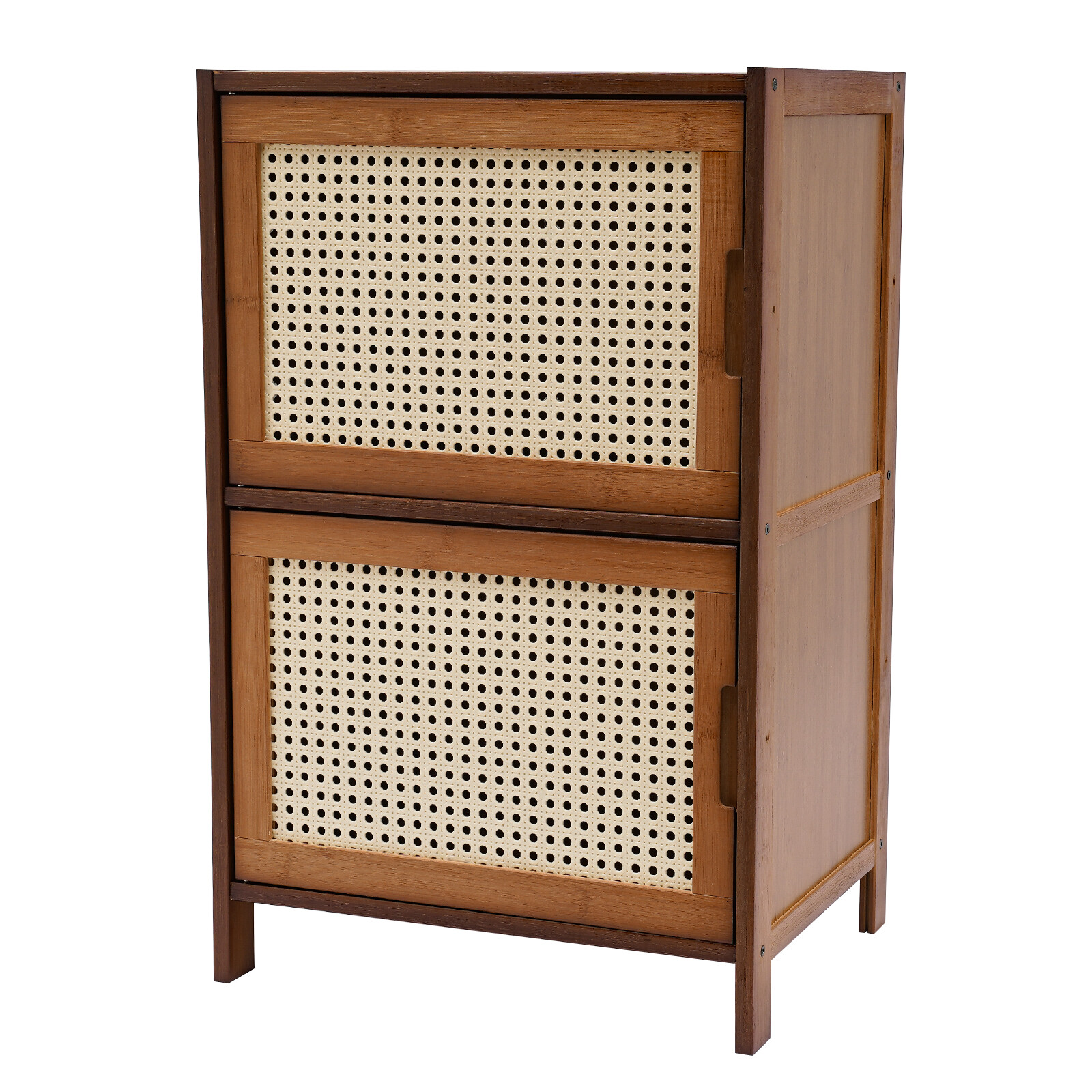 Modern Design Bamboo Bedside Table 2 Tier Nightstand 99.20lbs Floor Standing USA