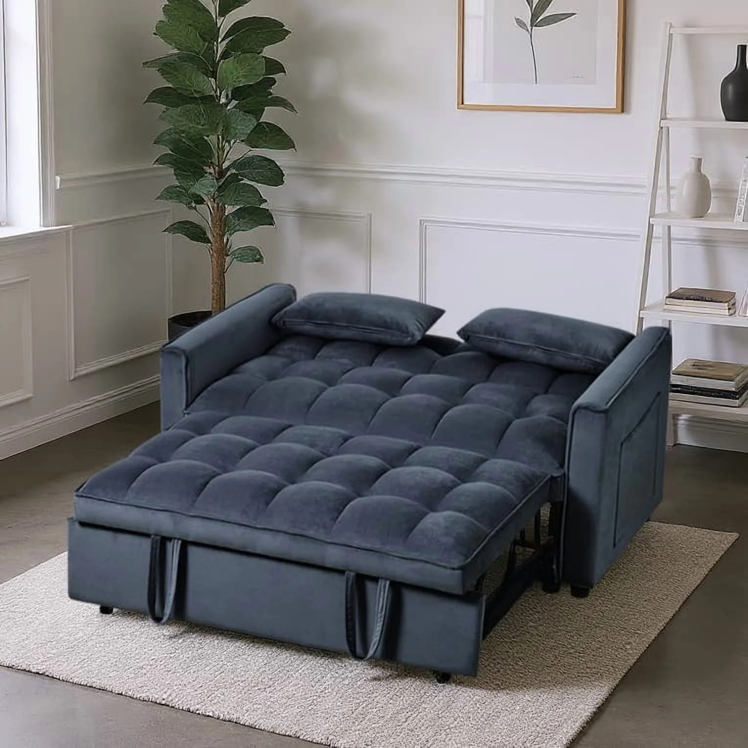 3 in 1 Convertible Sleeper Sofa Bed Pull Out Couch Bed Adjustable Backrest