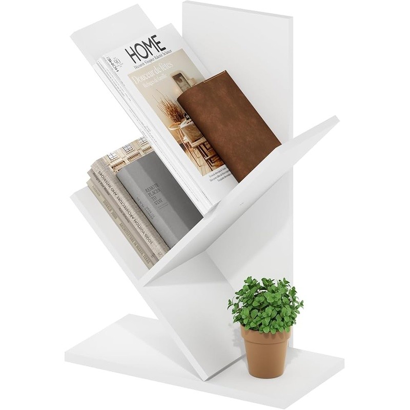 5-Tier Bookshelf Wood Storage Rack Organizer Modern Easy Assembly Sturdy Design