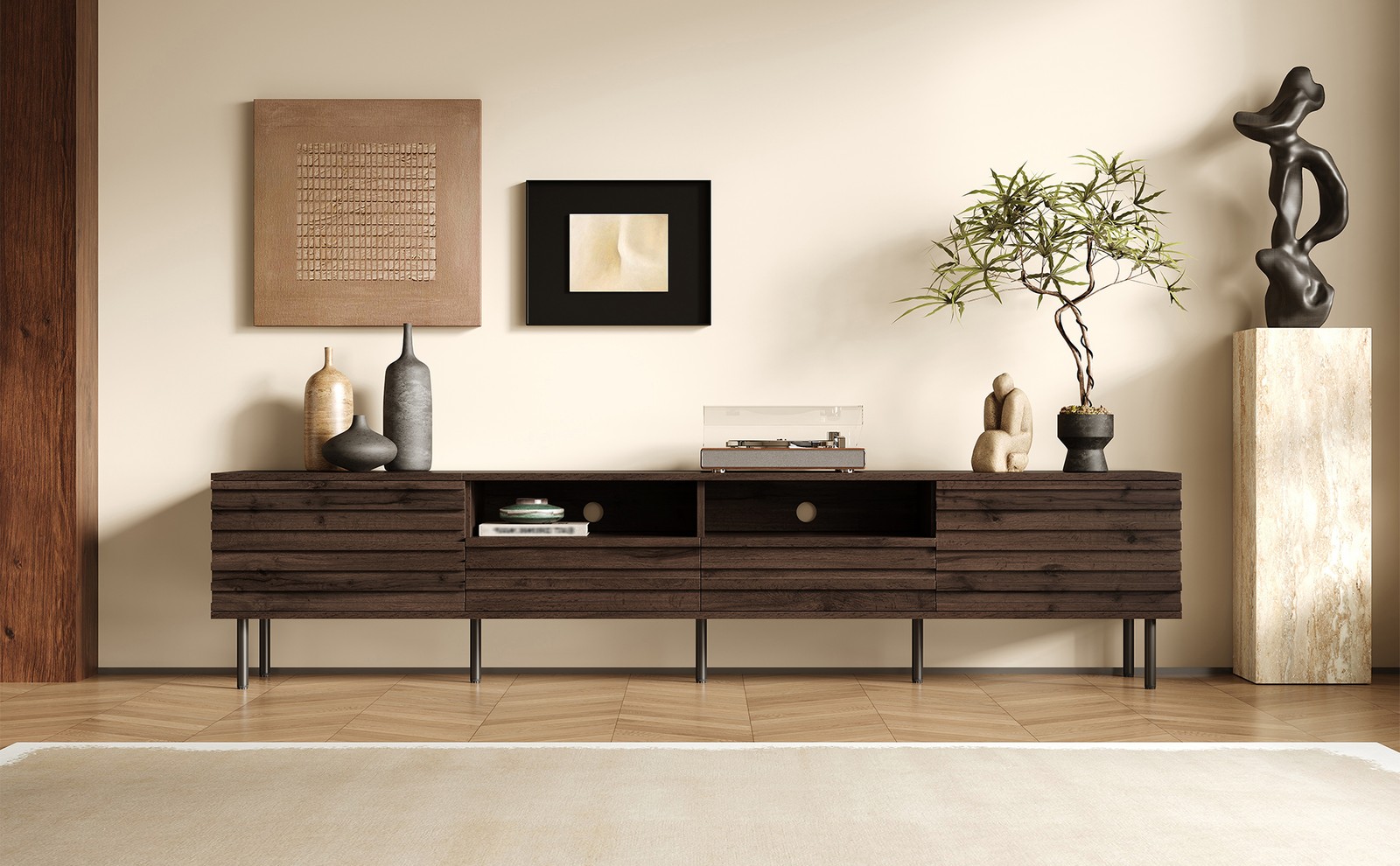 78″ Modern TV Stand for TVs up to 85″, Entertainment Center with Storage