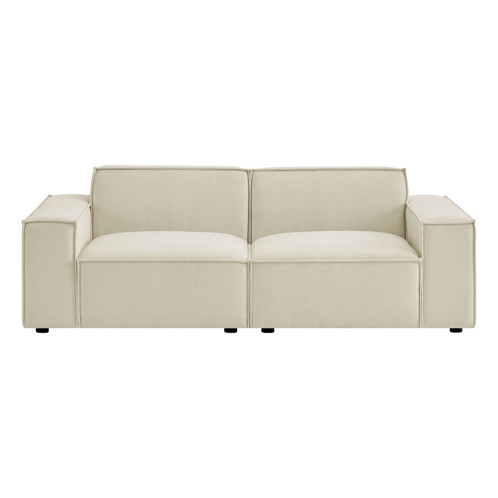 Restore 2-Piece Performance Fabric Upholstered Modular Loveseat in Ecru