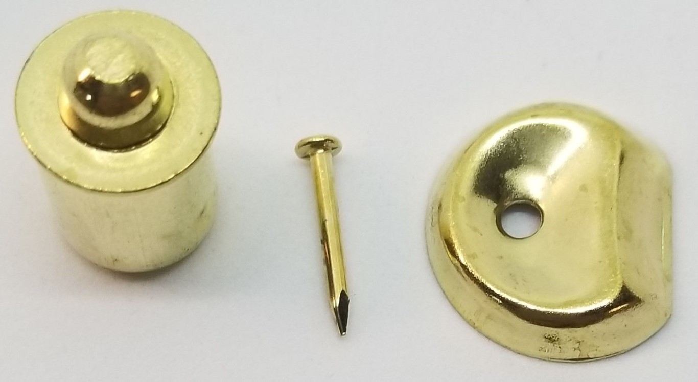 Brass Plated Bullet Catch 1/4″ Diameter ball cabinet spring button door small