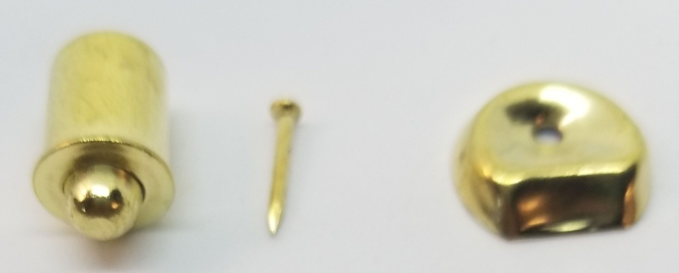 Brass Plated Bullet Catch 1/4″ Diameter ball cabinet spring button door small