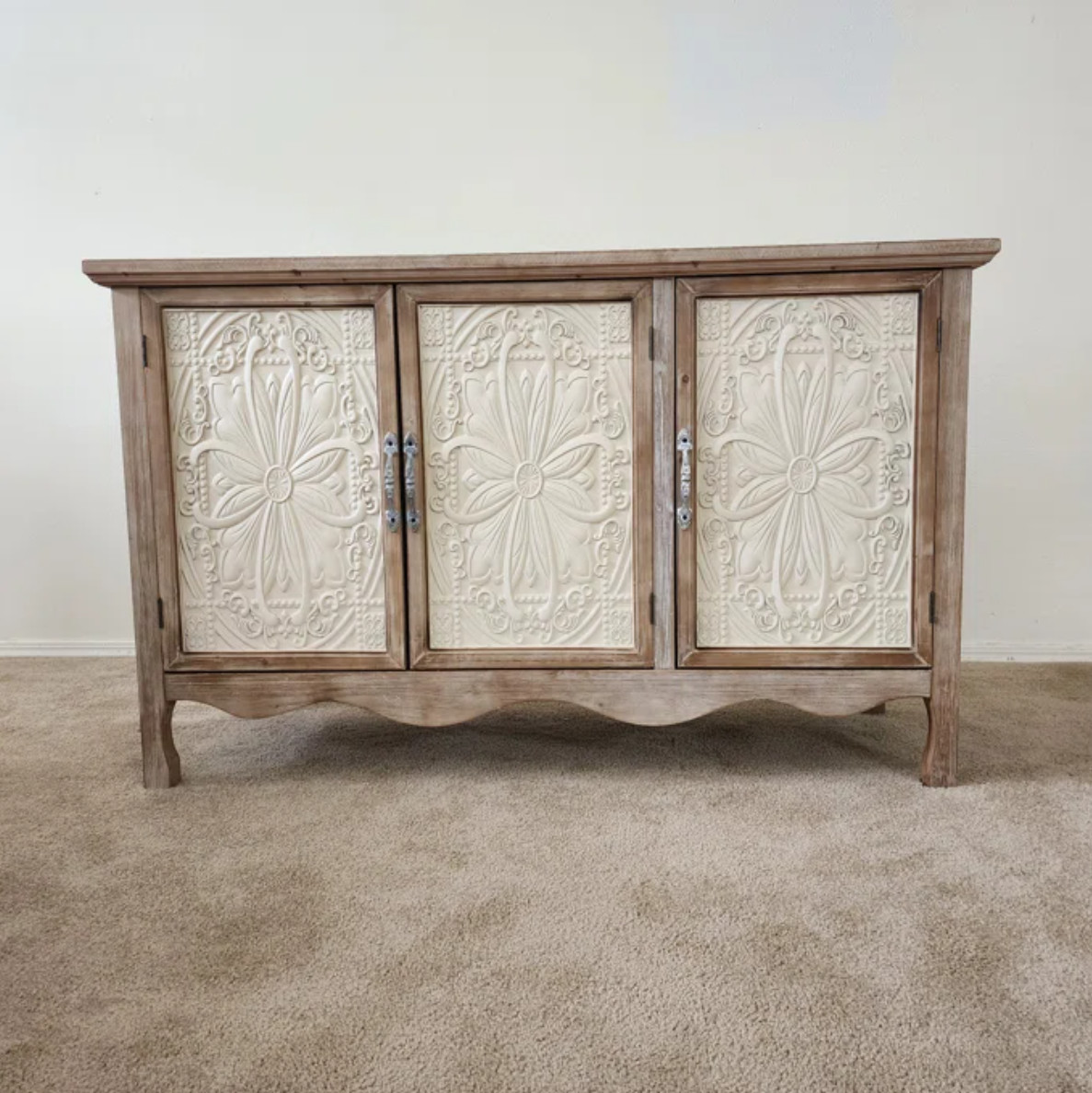 49” Retro Vintage Sideboard Buffet Credenza Cabinet Carved Doors Console Table