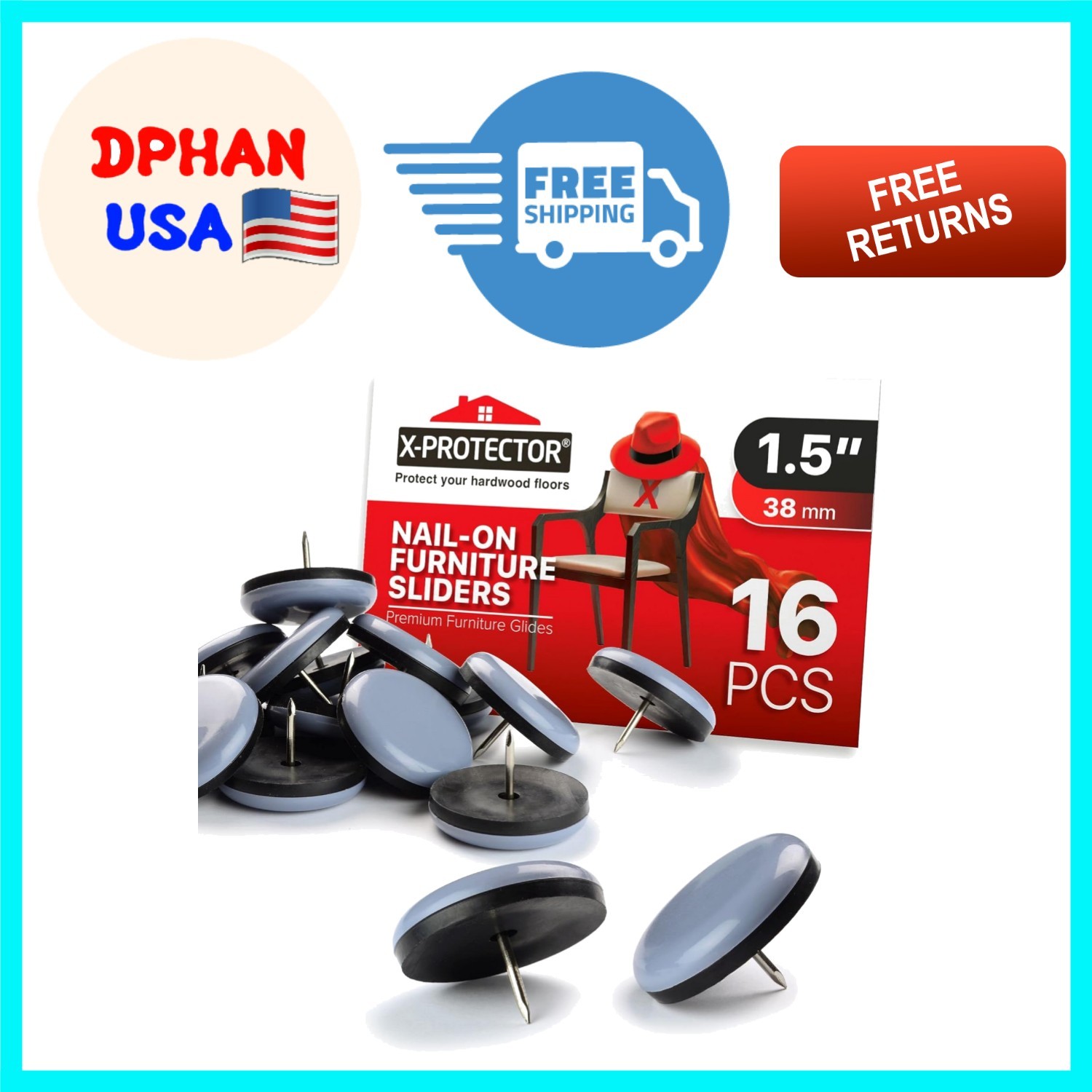 16 Pcs Heavy-Duty Chair Leg Glides – Ultimate Floor Protectors for Easy Movement