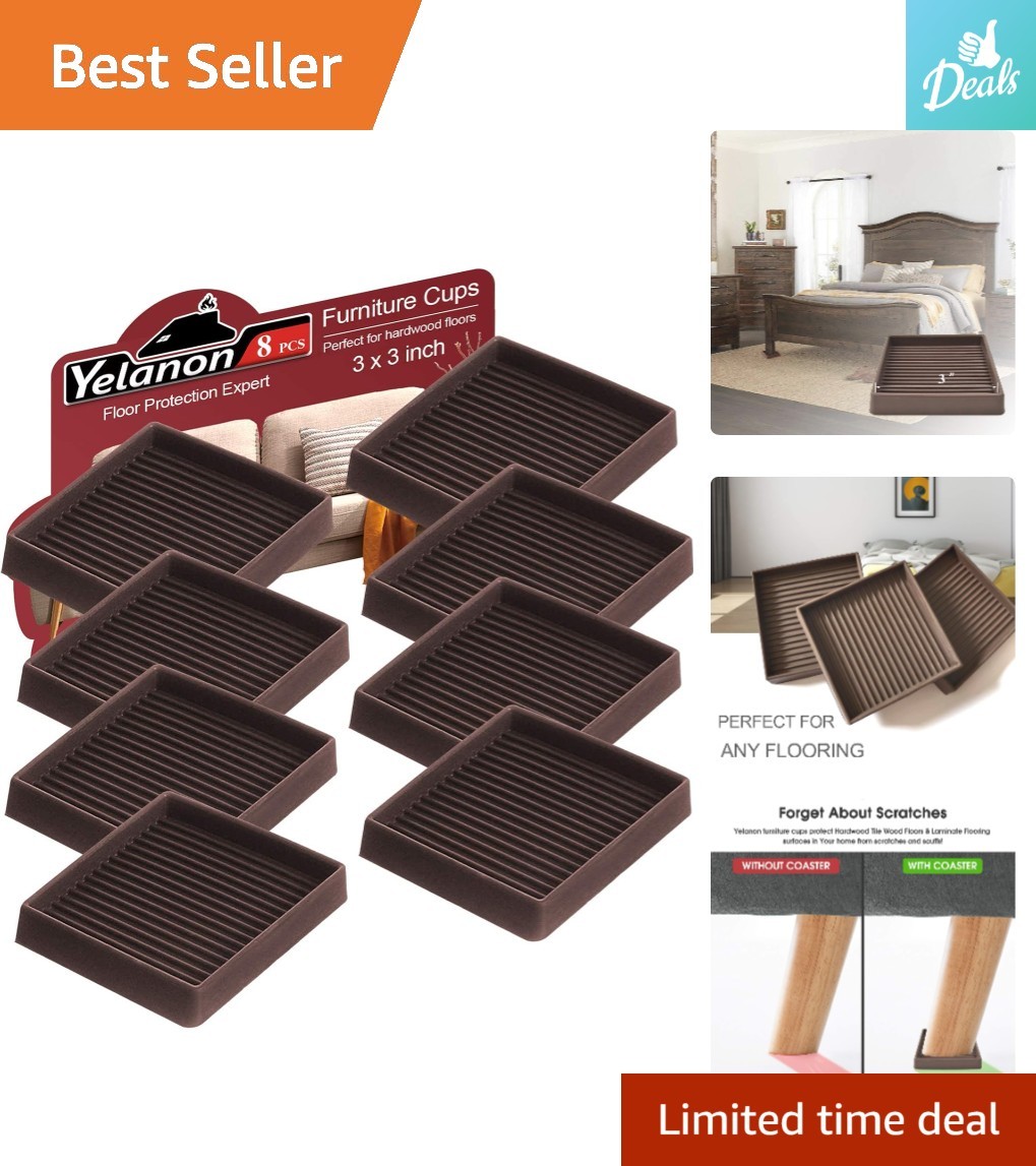 Reusable 3” Furniture Coasters – Non-Slip Rubber Pads for Scratch-Free Floors