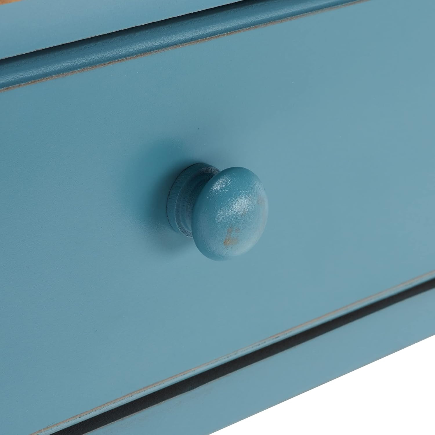 Stylish Blue and Oak Console Table for Home Decor