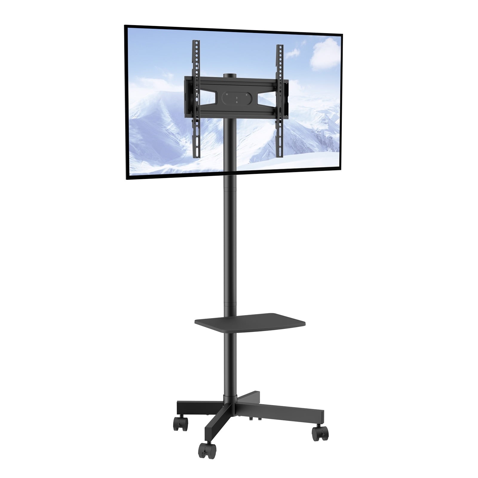 Rolling TV Stand Height Adjustable, Mobile Cart for 23-60″ w/Lockable Wheels