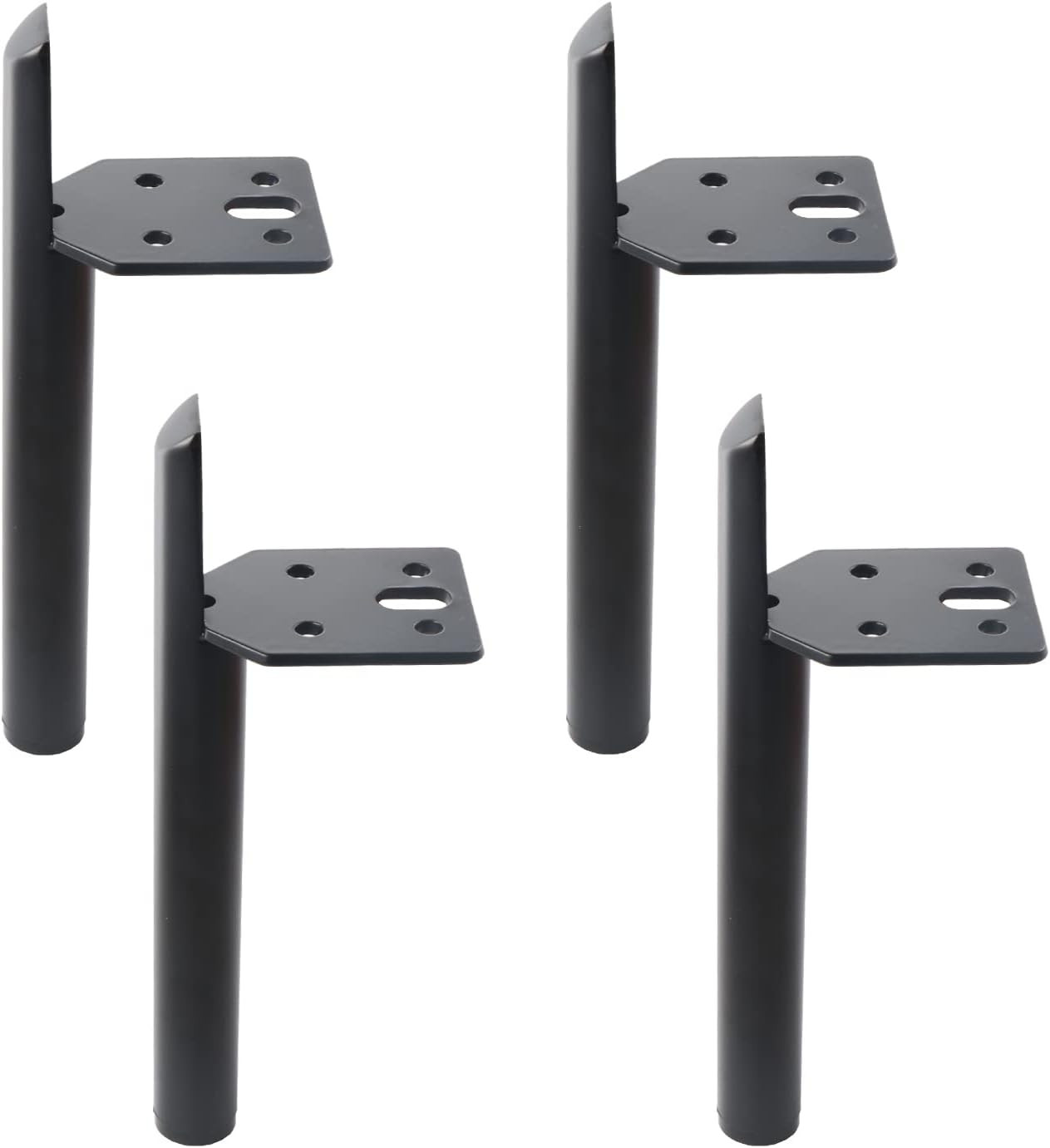 Modern Furniture Legs 7 Inch Metal Furniture Table Leg Black, Steel Side-Mounted
