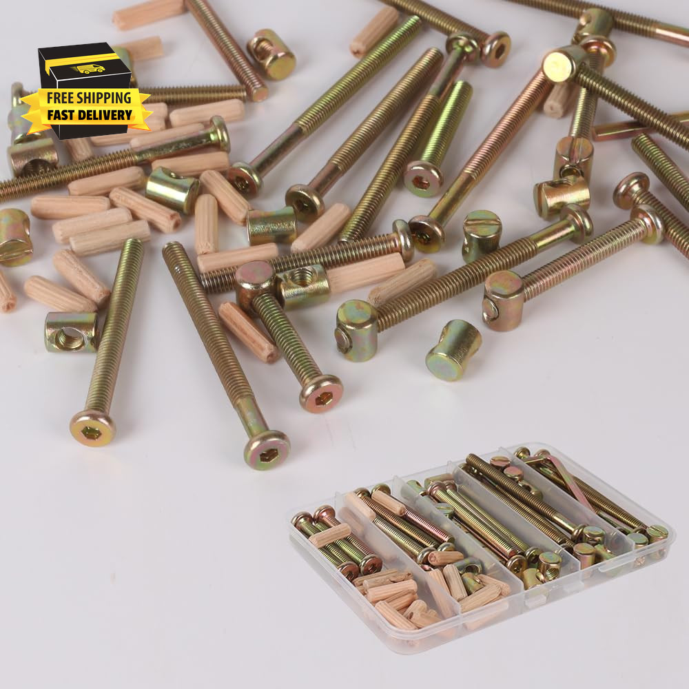 Baby Bed Frame Bolts, Crib Screws Hardware Replacementkit M6X20/40/60/80Mm Hex D