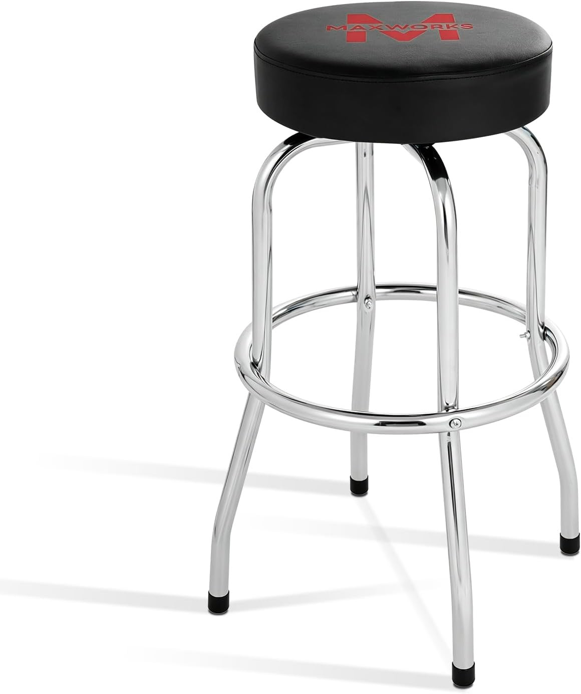 51090 Swivel Bar Stool, Chrome Legs, Padded Seat, 300-Lb Capacity