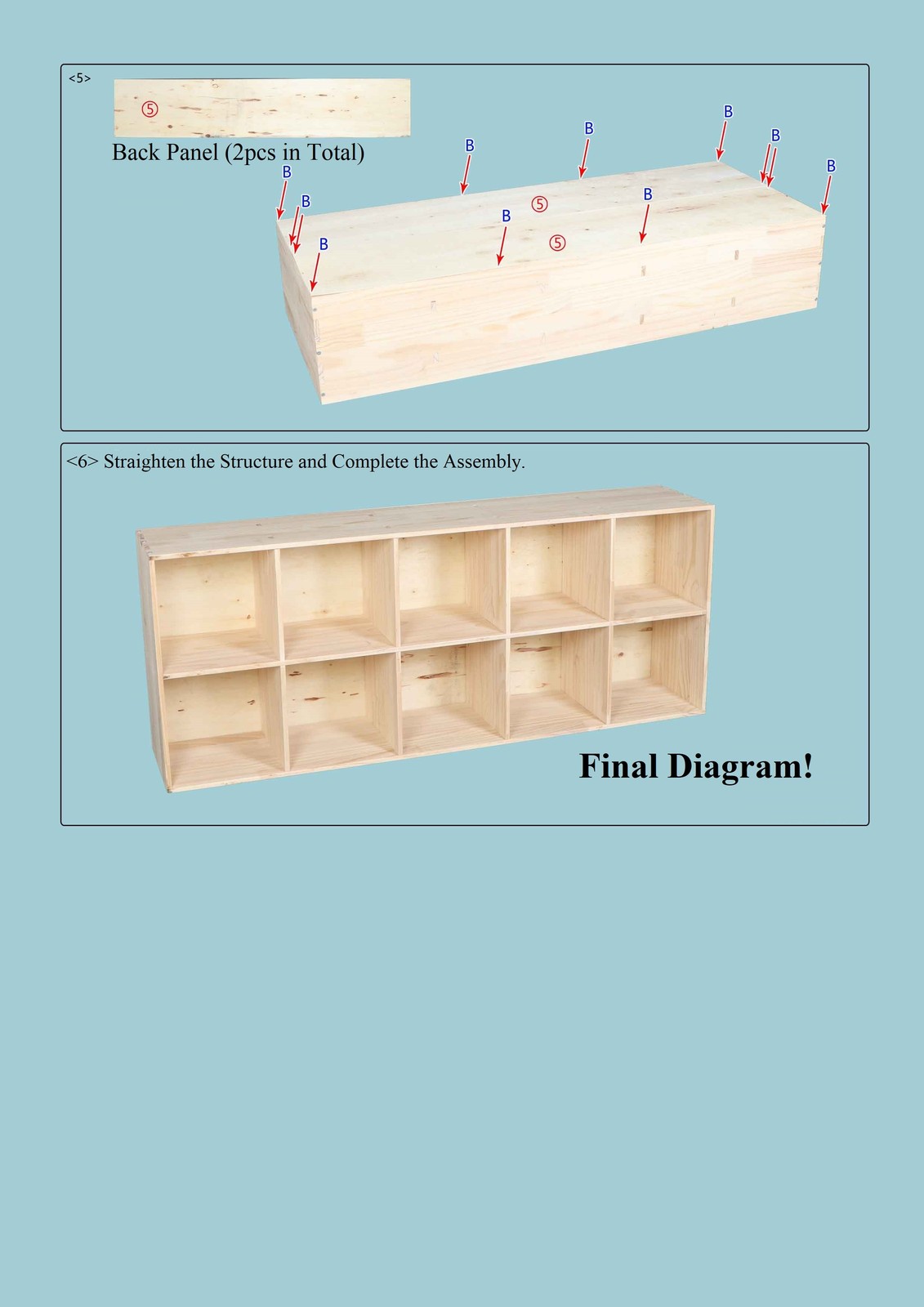 Floor Cube Bookshelf Bookcase Vertical & Horizontally Tier Book Storage, Wood