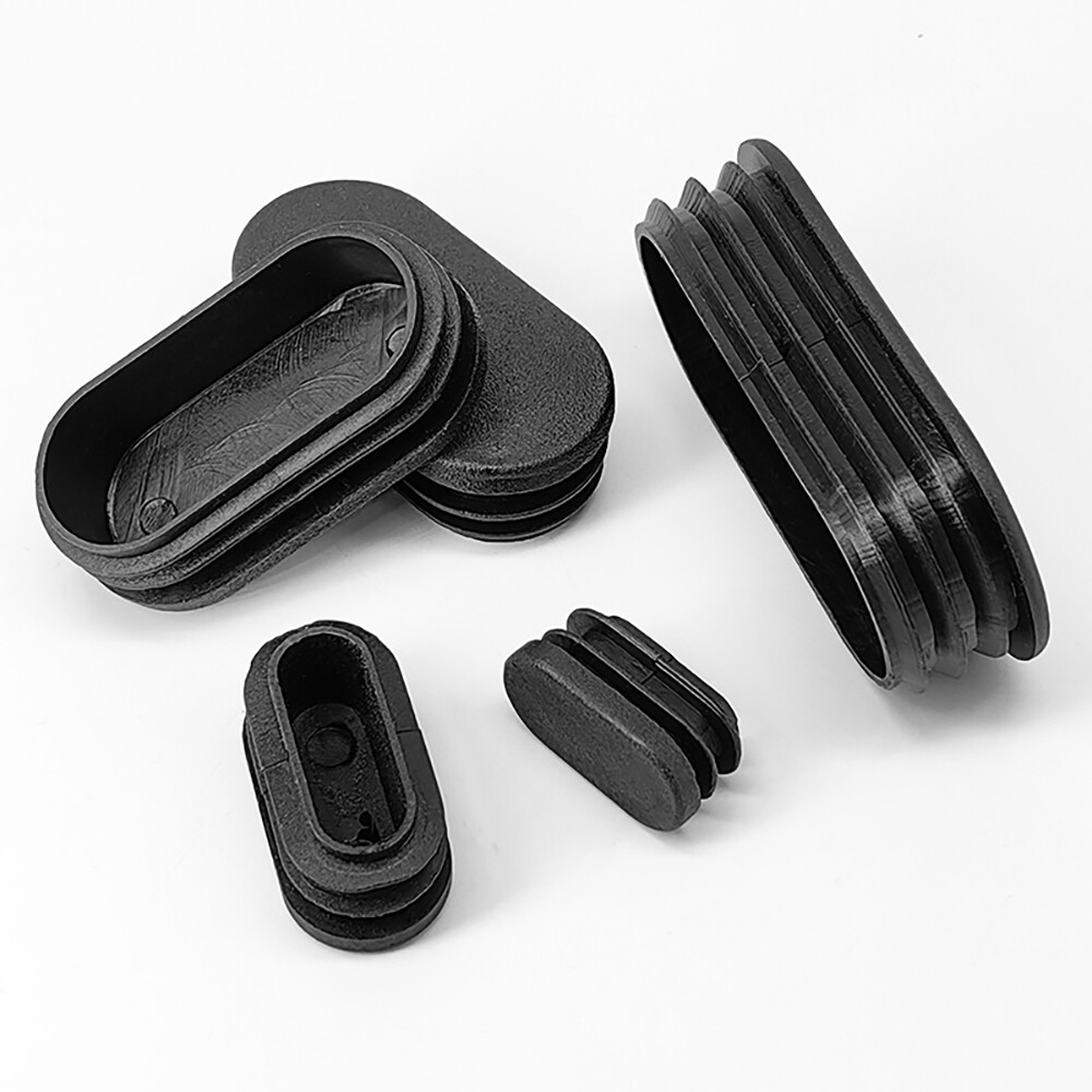 Oblong Tube Inserts – Black / White End Caps – Protector Bungs – Plastics(PP)