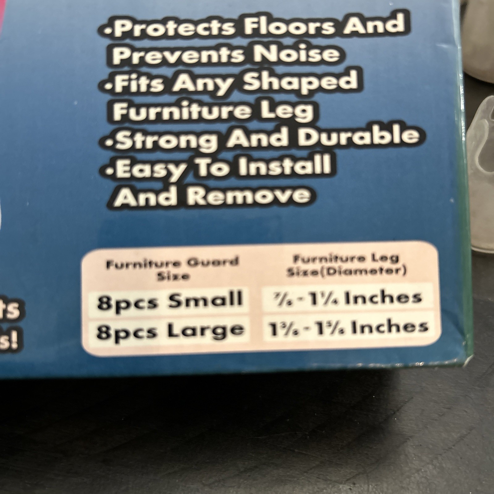 Furniture Guard Feet Protectors Plastic With Felt 16 Total 8 Big 8 Small