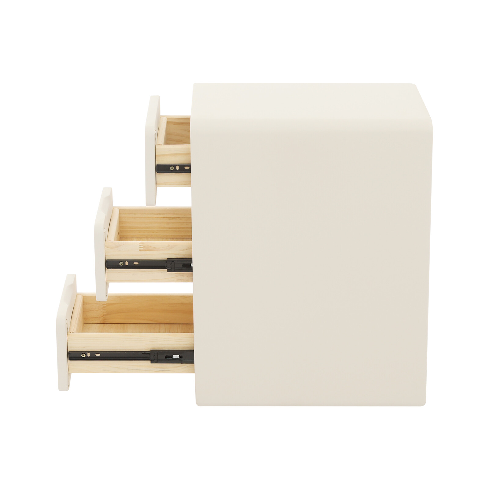 Bedside Cabinet With 3 Drawers,40*20*58 Cm Narrow Nightstand For Bedroom