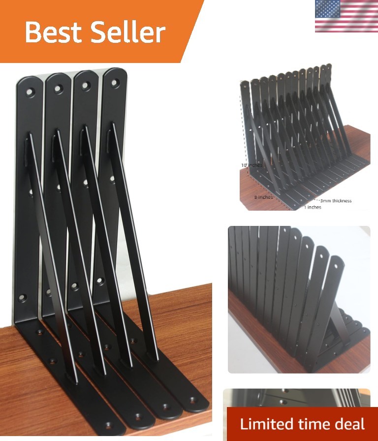 Versatile L Brackets 10”x8” – 4 Pack Heavy Duty Support for Stylish Shelving