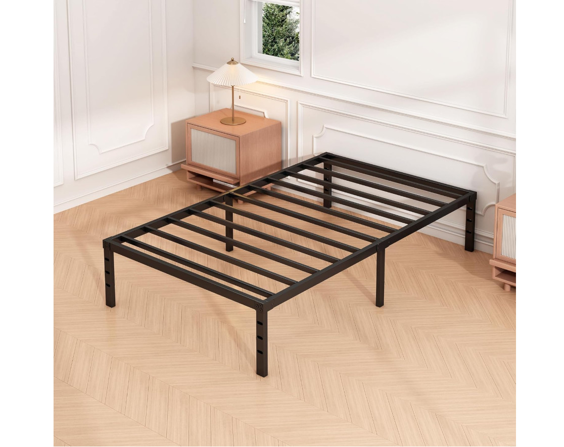 Metal Bed Frame,Twin Size Bed Frame with Storage Space,Heavy Duty Sturdy