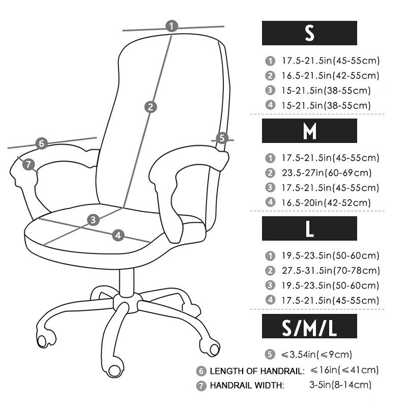 Office Chair Cover High Stretch Computer Rotating Chair Slipcover with Zipper
