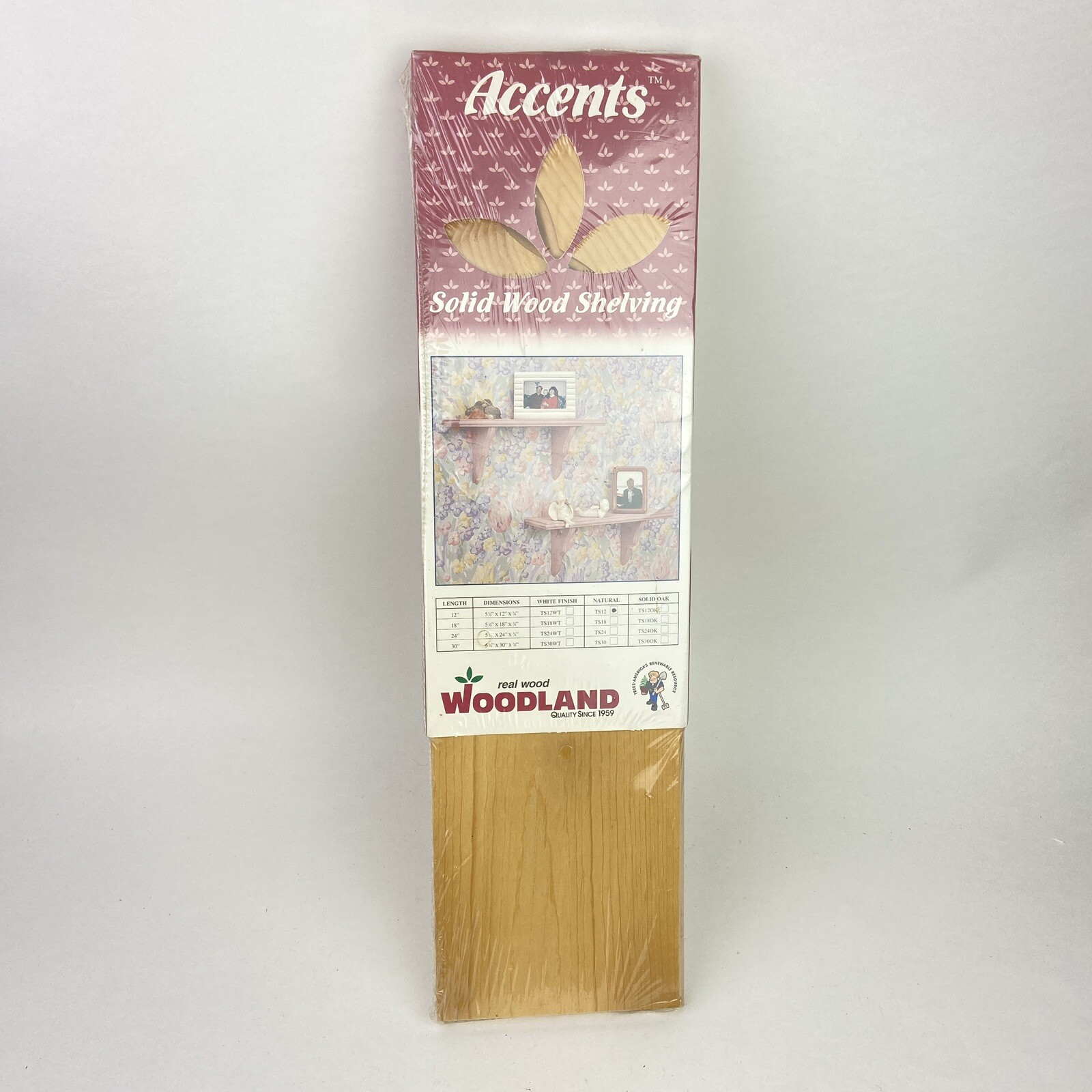 NEW Vtg Woodland Solid Real Wood Shelf Kit 2″ x 5 1/4″ x 1/4″ Made in USA