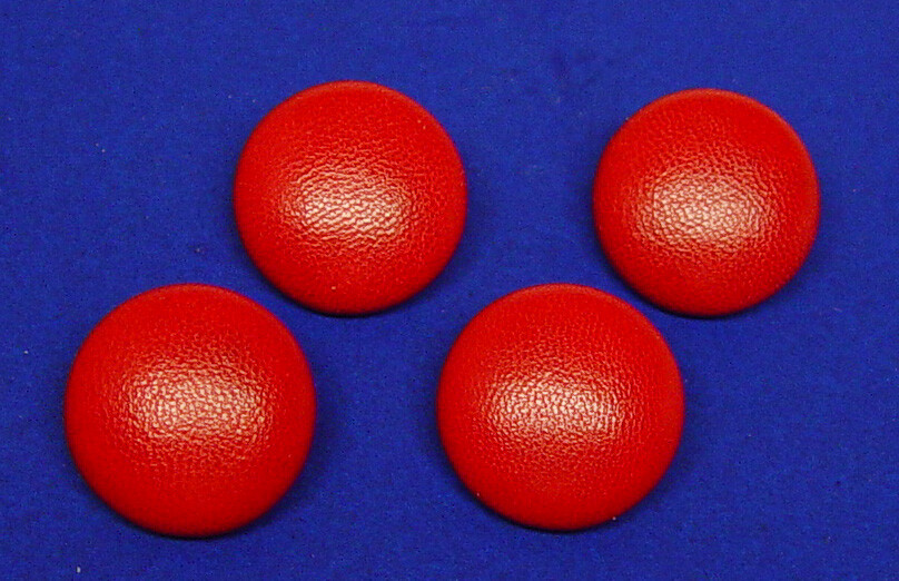 Genuine red leather covered buttons Set of 4 leather buttons 20.5 mm MADE IN USA