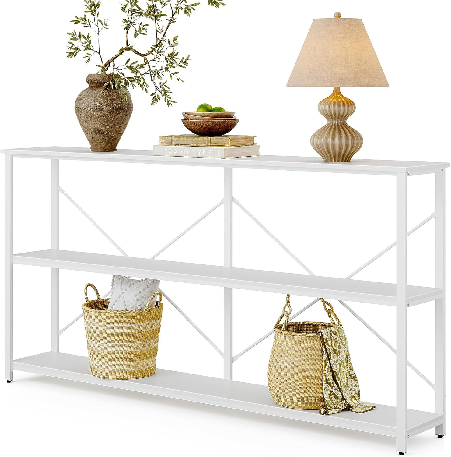 Modern 70.9″ Extra Long Console Table with Metal Frame for Living Room