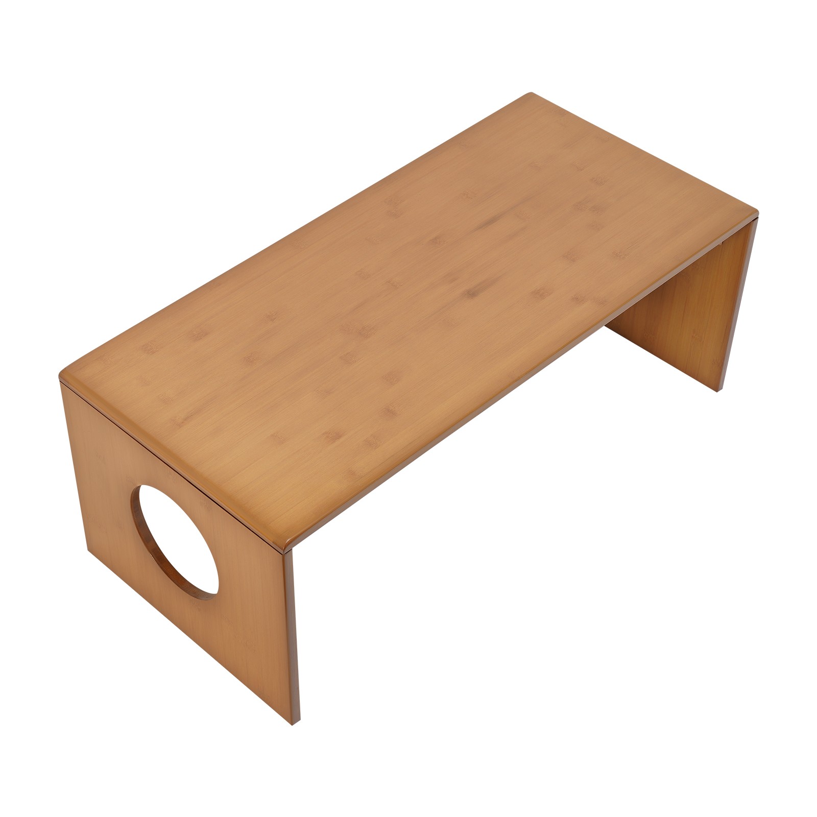Brown Folding Floor Coffee Table, Foldable Low Portable Coffee Table for Sitting