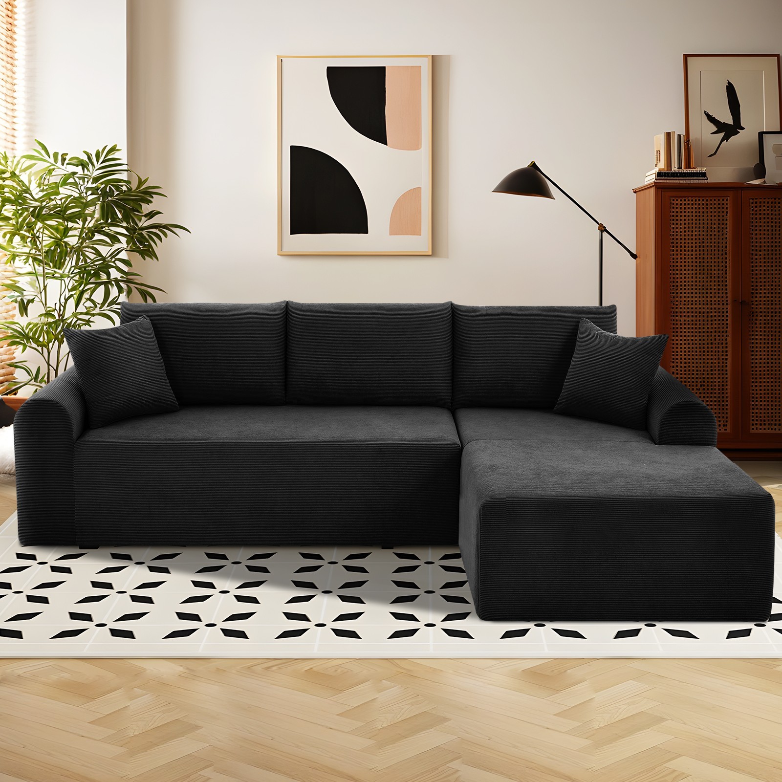 Modular Sectional Couch in a Box 103″ L Shaped Boneless Cloud Couch Deep Seat