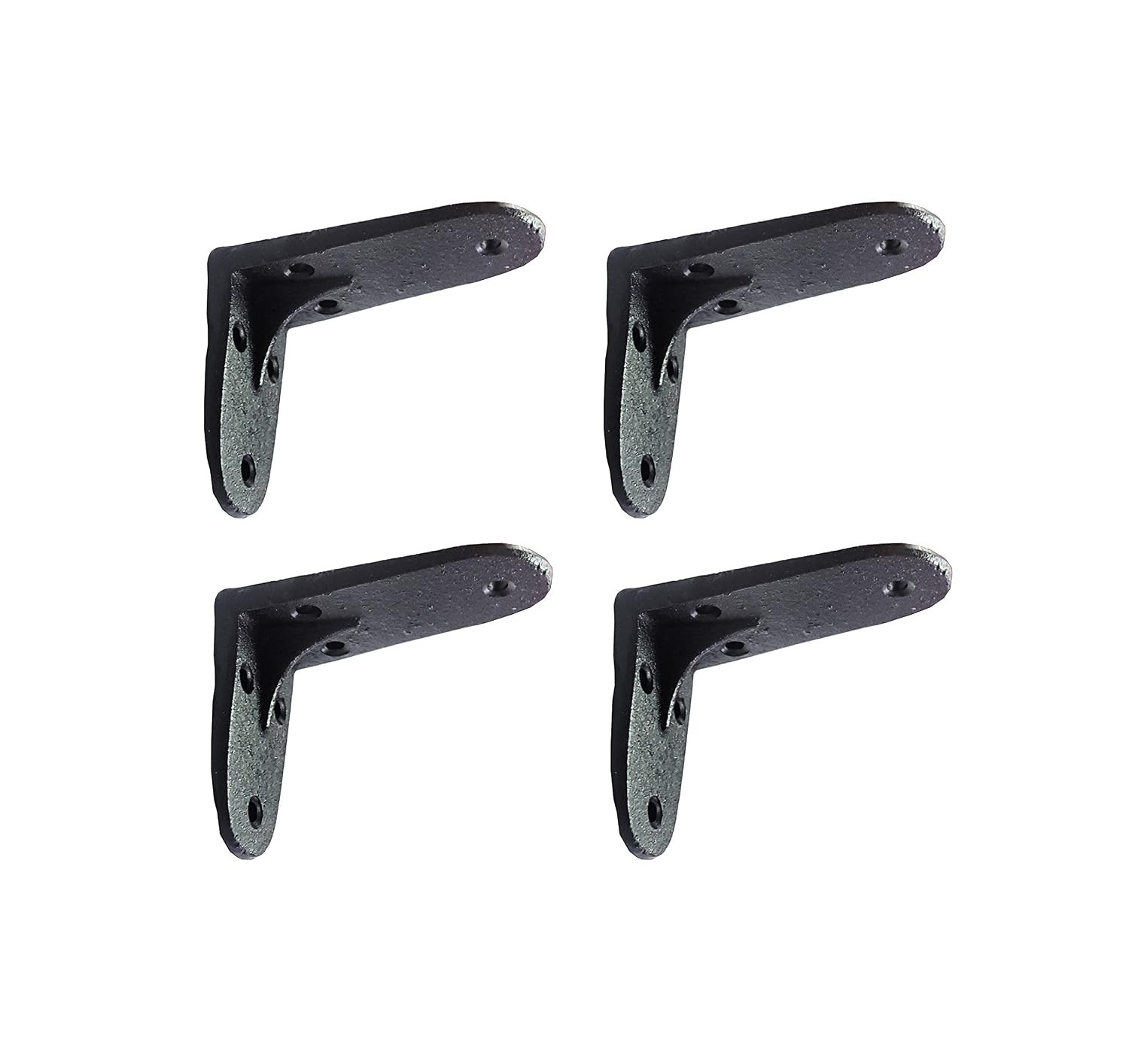 Black Cast Iron Decorative Shelf Brackets 2.8 x 1.8 x 3.5 inch 2 Pack Small