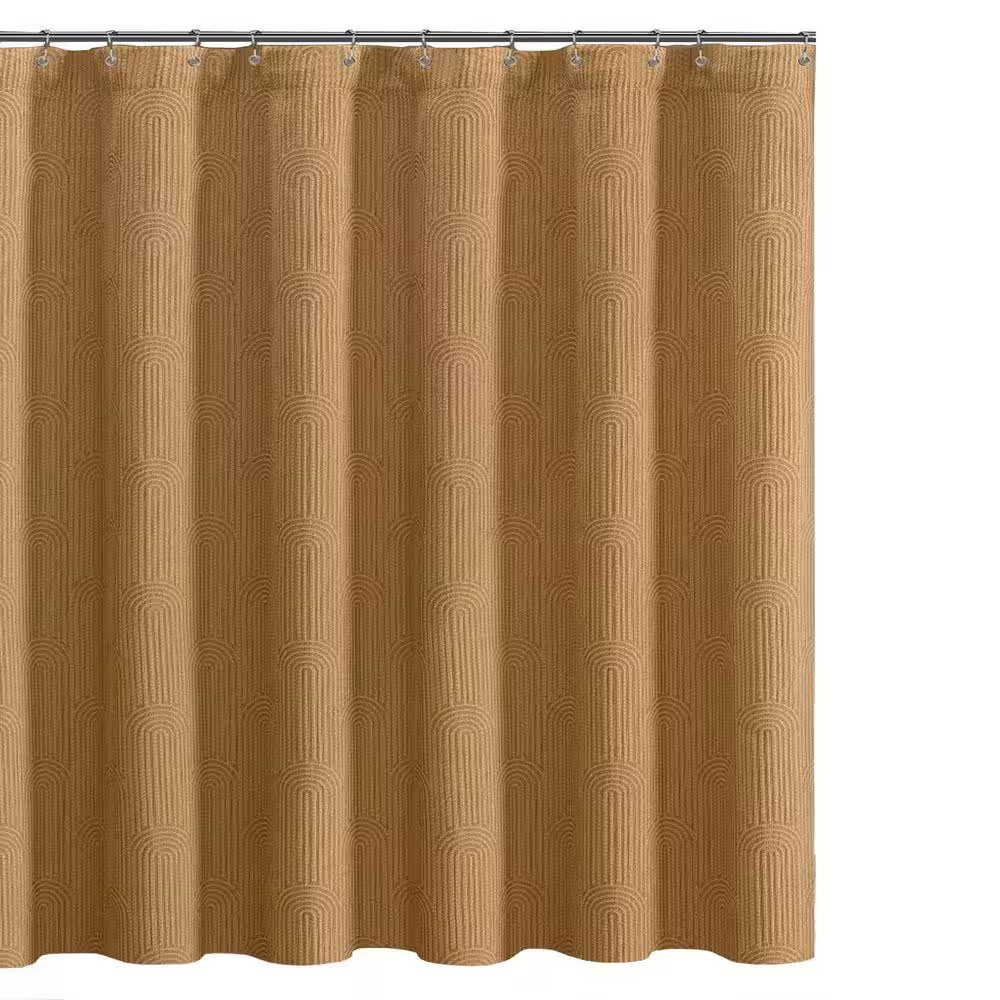 Boho Shower Curtains Linen Blend Fabric Terracotta Cotton Bohemian Mid Century M