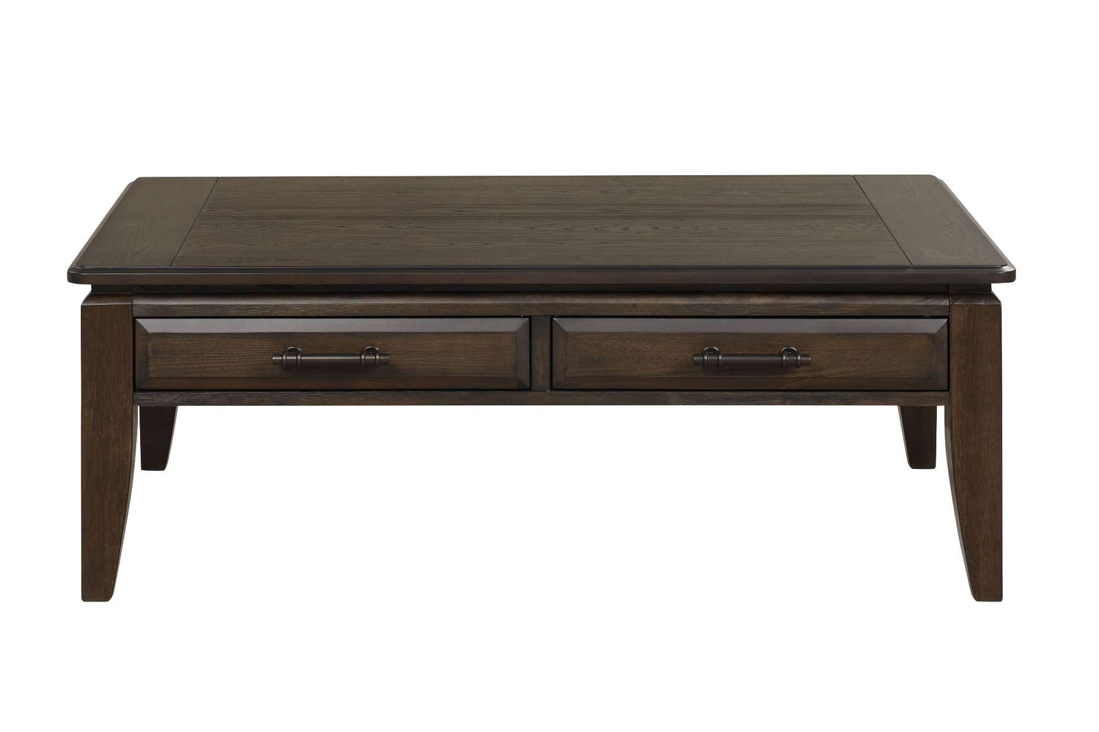 Cocktail table (solid wood + MDF), two storage cabinets, deep mahogany veneer