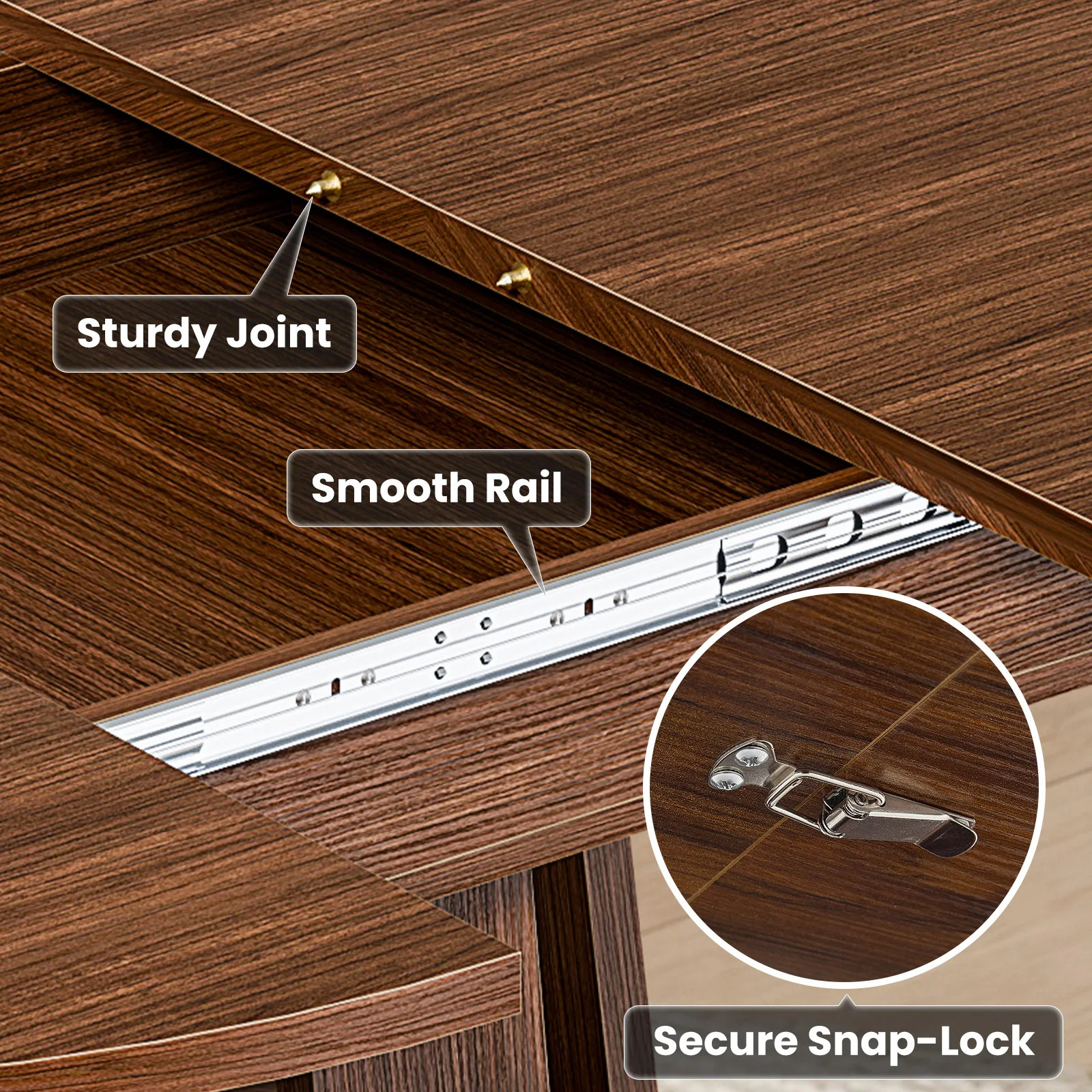 Extendable Wood Round Dining Table Oval Kitchen Storage Shelf Pedestal Base